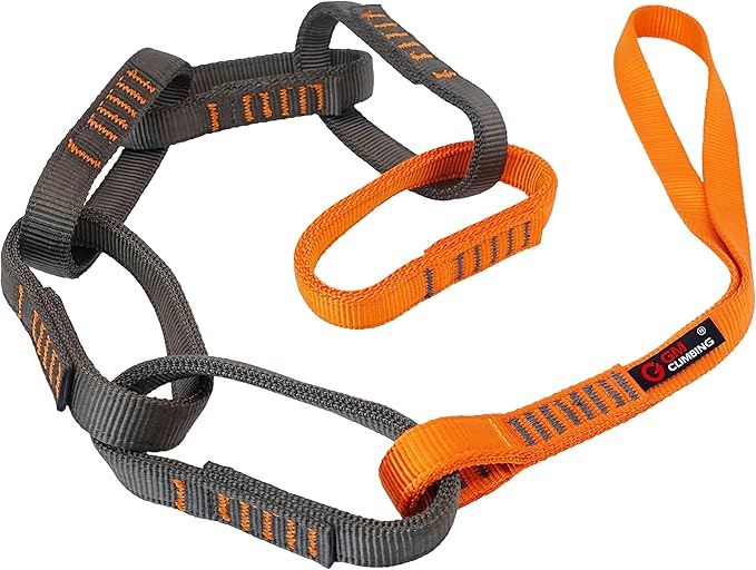 GM CLIMBING 16mm Nylon Safe Chain PAS Sling 22kN CE UIAA Certified for Personal Anchor System Rappel Transition Aid Climbi...