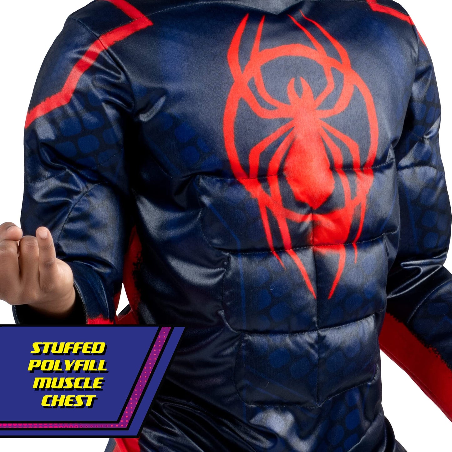 Marvel Integrated Spider-Man Official Youth Deluxe Zentai Costume - Stretch Spandex with Hidden Zippers and Wrist Slits (M) Blue