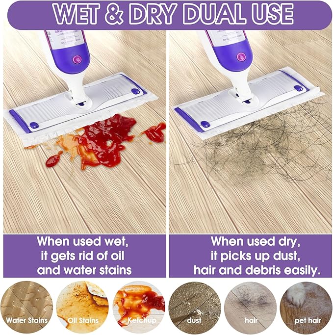 20-Pack Disposable Power Mop Pad Refills Compatible with Swiffer Power Mop Refills, Thickened Replacement for Swiffer Wet Pads Refill, Wet and Dry Use,Non-Washable&Non-Chemical&Unscented
