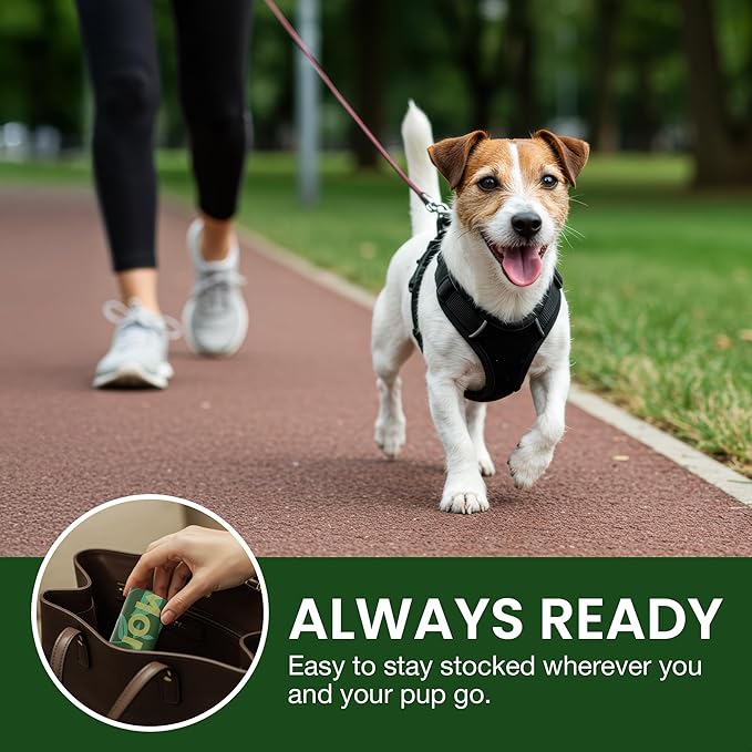 Paw Monk Heavy Duty Certified Home Compostable Dog Poop Bags Rolls – 20 Micron Extra Thick & Leakproof, Easy Open – 120 Count Unscented Plant Based Pet Waste Bags