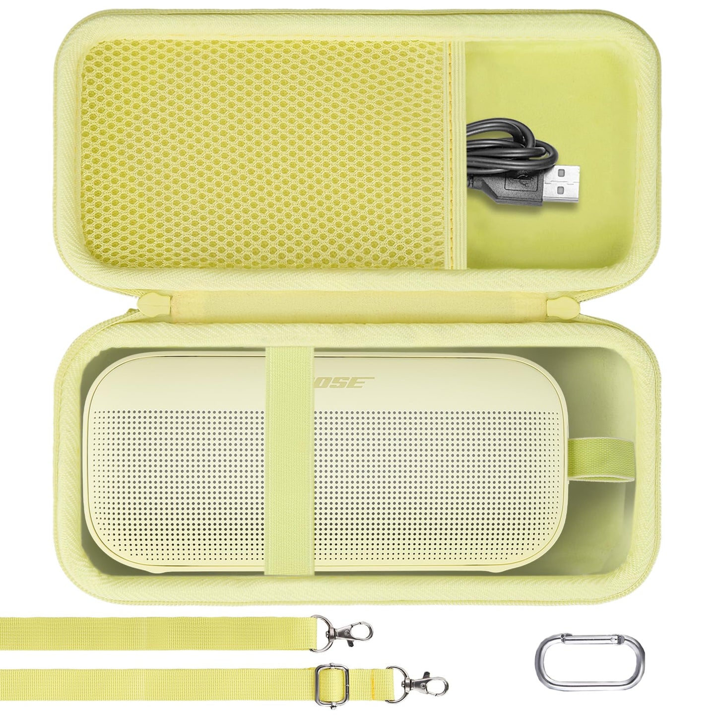 Khanka Travel Case For Bose New Soundlink Flex 2Nd Gen/Bose Soundlink Flex Bluetooth Portable Speaker,Case Only (Citrus Yellow)