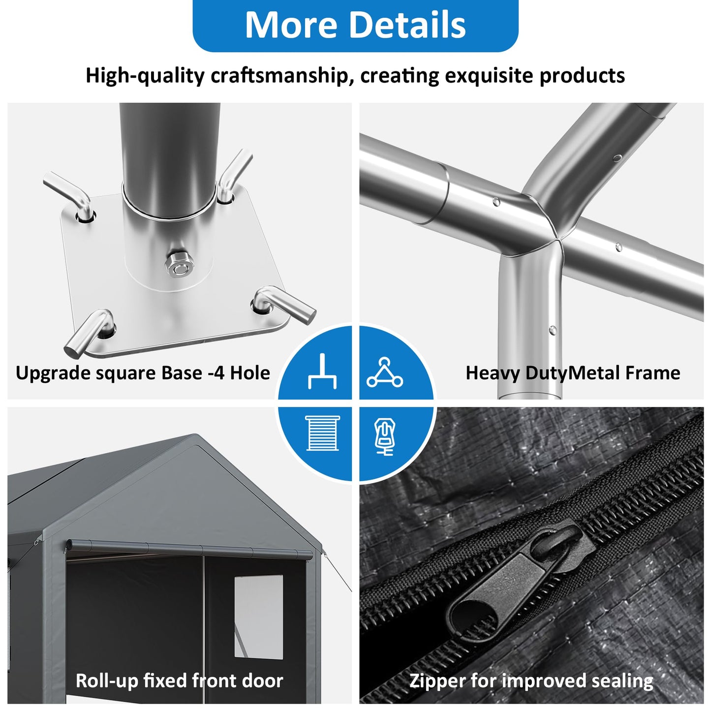 Polar Aurora 13x25 FT Carport, Carport Canopy, Heavy Duty Car Port with 2 Side-Opening Door & Roll-Up Windows, Portable Garage for Car, Truck, Boat, Motorcycle