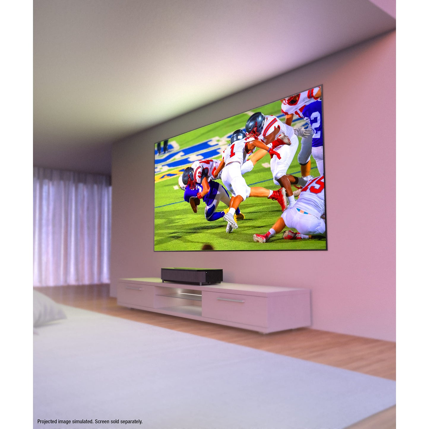 Epson LS800 Ultra Short Throw 3-Chip 3LCD Smart Streaming Laser Projector, 4,000 Lumens of Color and White Brightness, 4K PRO UHD, HDR, Android TV, 2.1ch Yamaha Built-in Speakers - Black