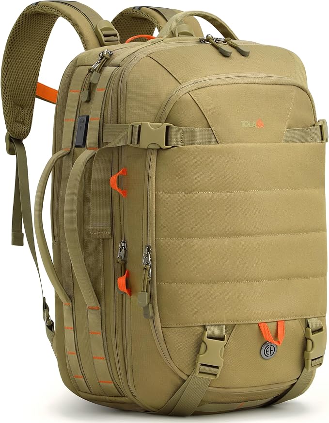 Tolaccea Carry on Travel Backpack, TSA Friendly Flight Approved Laptop Backpack Duffle Bag for Men Women with Dual Laptop ...