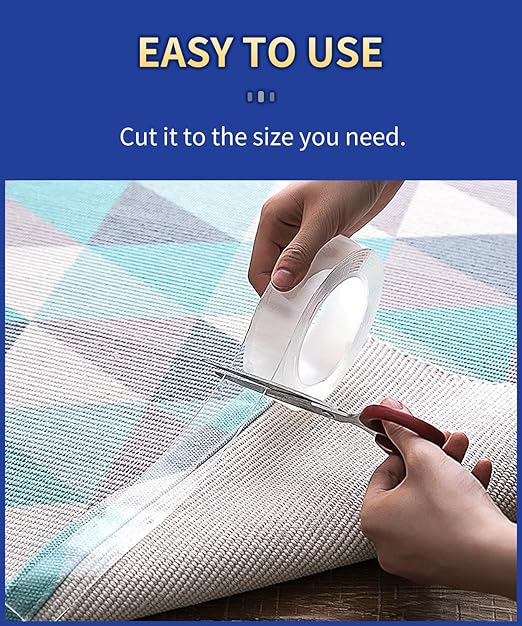 Large Double Sided Tape Heavy Duty, Mounting Tape Strong Adhesive, Wall Tape for Hanging Clear Removable No Damage, Fits Decor & Poster, 20Ft 1.2" Wide