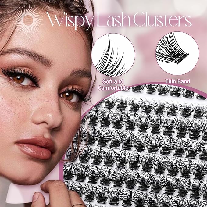 FADLASH Lash Clusters Kit 10-16mm Eyelash Cluster Lashes with Lash Bond and Seal Lash Tweezers DIY Lash Extension Kit (JN1-07D-10-16 Kit)