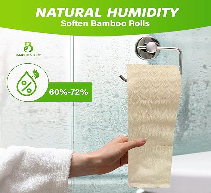 Eco Toilet Paper, 12 Rolls, 3-Ply, 300 Sheets, 100% Unbleached Bamboo, Chemical-Free, PFAS-Free, Vegan, Plastic-Free, Plant-Based Tissue, FSC Certified, Gentle, Strong & Sustainable (12)