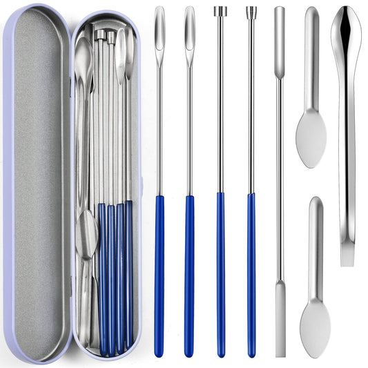 8 Piece Capsule Filling Machine Kits for Empty Pill Capsules Filler, Home & Lab Supplies - Micro Tiny Spoon Spatula, Lab Scoop Filling Tray, Herb Powder Tamper Tool, Gel Capsules Size #000 00 0 1 2 3