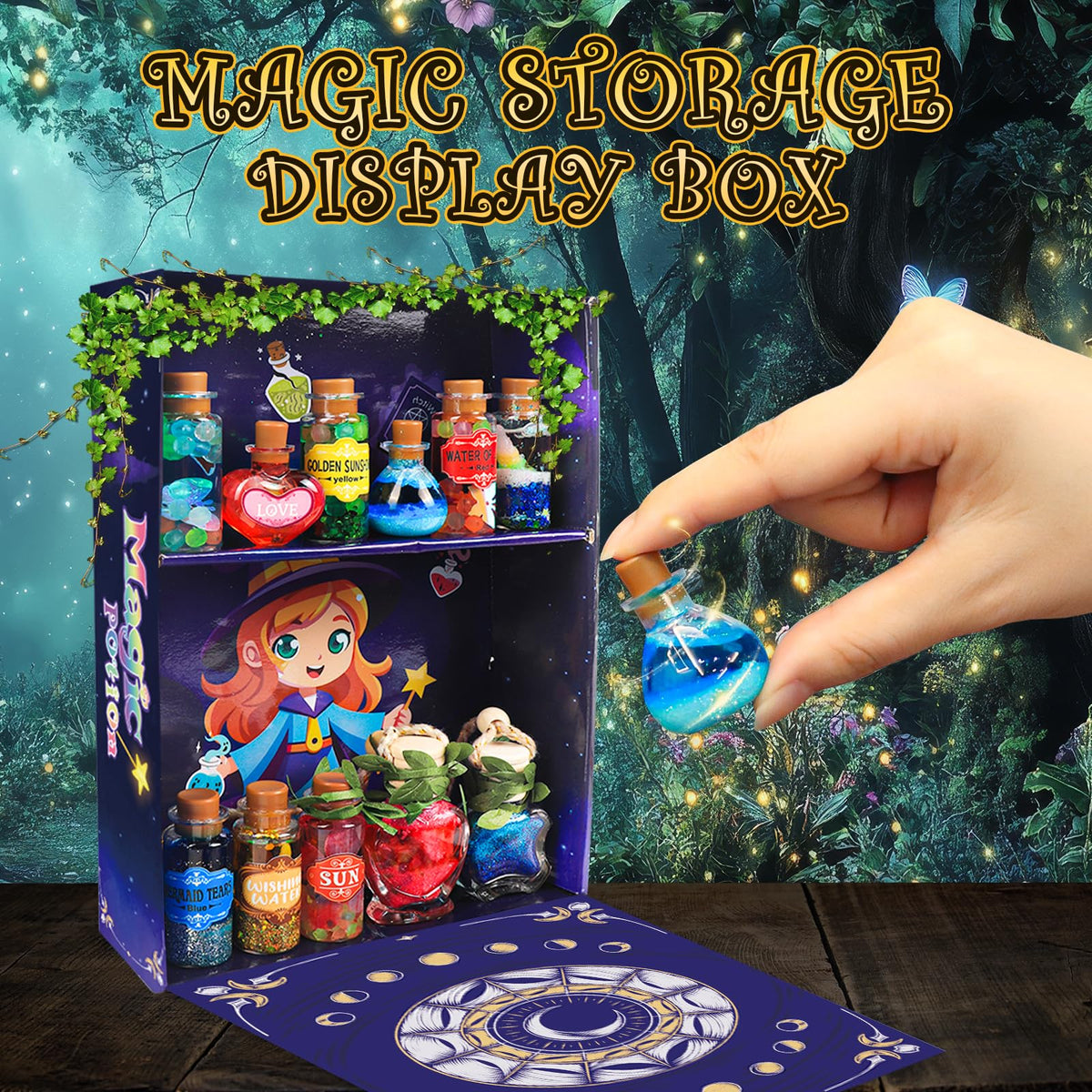 Rhybor Magic Potion Kit for Kids,Mix 22 Bottles Fairy Magic Potions,Mystery Potions Craft Kit,Christmas Halloween Decorations Birthday Gift Toys for Girl 6 7 8 9 10