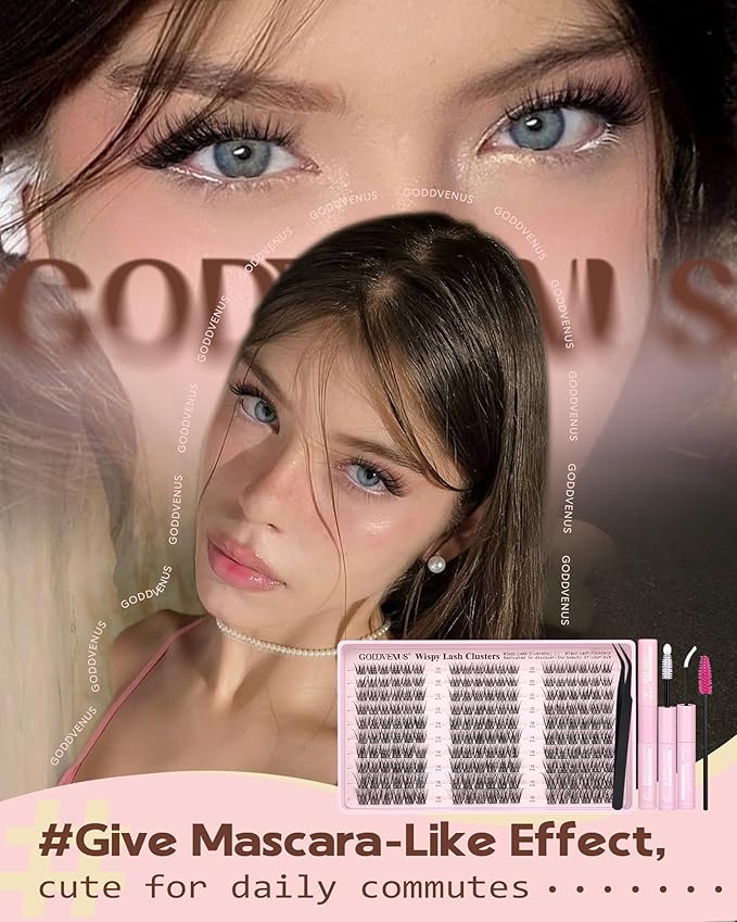 Wispy Lash Clusters Kit Mascara-like Natural Eyelash Clusters Lashes Cluster Eyelash Extensions Kit 10-16mm False Eyelashes Individual Lashes C Curl Lash Extension Kit For DIY