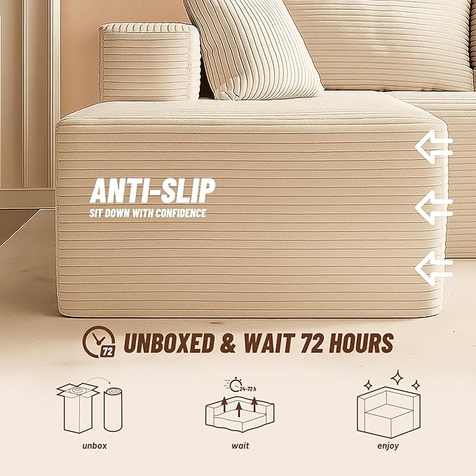 Afuson Cozy Single Seat, Comfortable Seating, No Assembly Required, Camel