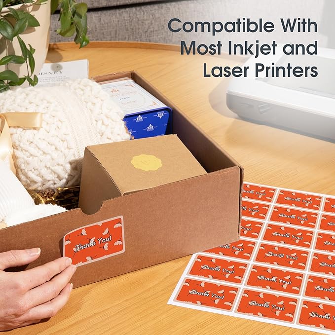 1" X 0.5" Matte White Printable Labels for Inkjet and Laser Printers - 500 Sheets, 80000 Custom Stickers for Address Labels, Price Tags, Barcodes, Inventory - Spartan Industrial Template R001