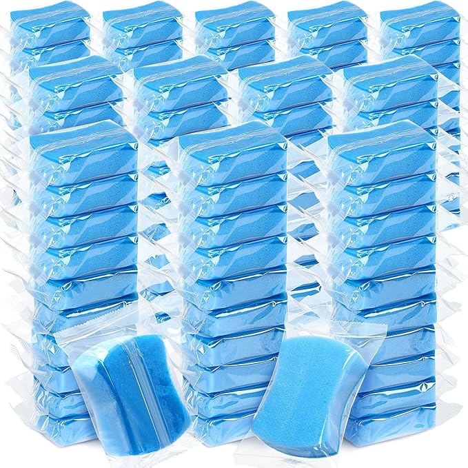 Tioncy 120 Pcs Individually Wrapped Non-Scratch Scrub Sponges Bulk Dual-Sided Dishwashing Sponge Dish Scrubber for Kitchen, Restaurant, Washing Dishes, Home Cleaning, Pots, Pans, Car, Bike