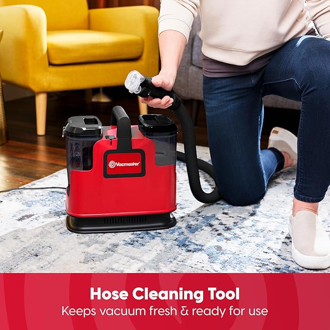 Vacmaster Portable Carpet Upholstery Cleaner, with 15Kpa Suction, Self-Cleaning Tool and 3.5" Tough Stain Tool, Compact Stain & Odor Remover