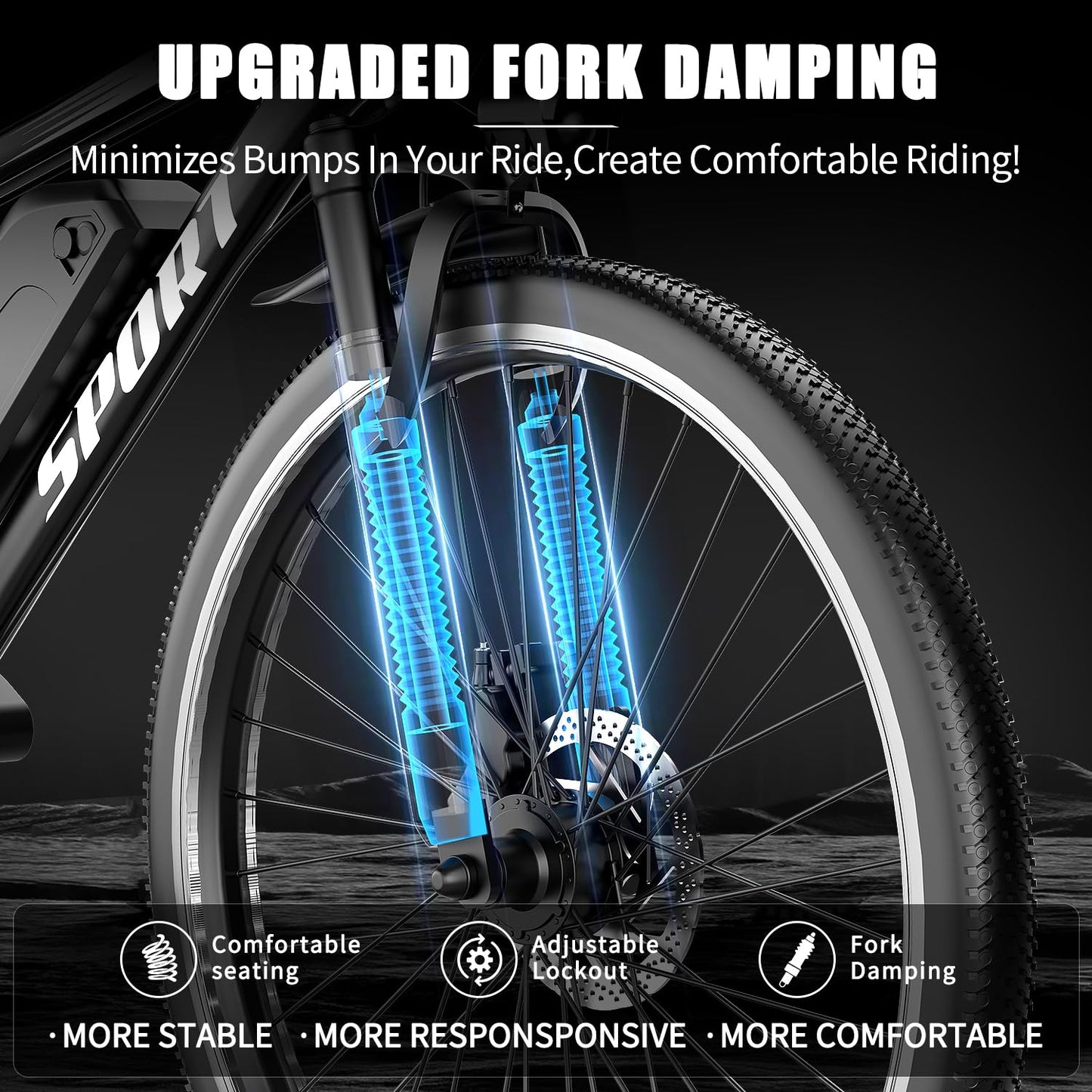 ASKGO Electric Bike for Adults, 500W/750W Motor, 26" Tires, 25mph 35miles Rang Commuting Mountain E Bikes, 48V 499WH Battery Electric Bicycle, 7 Speed Gear, UL 2849 Certification