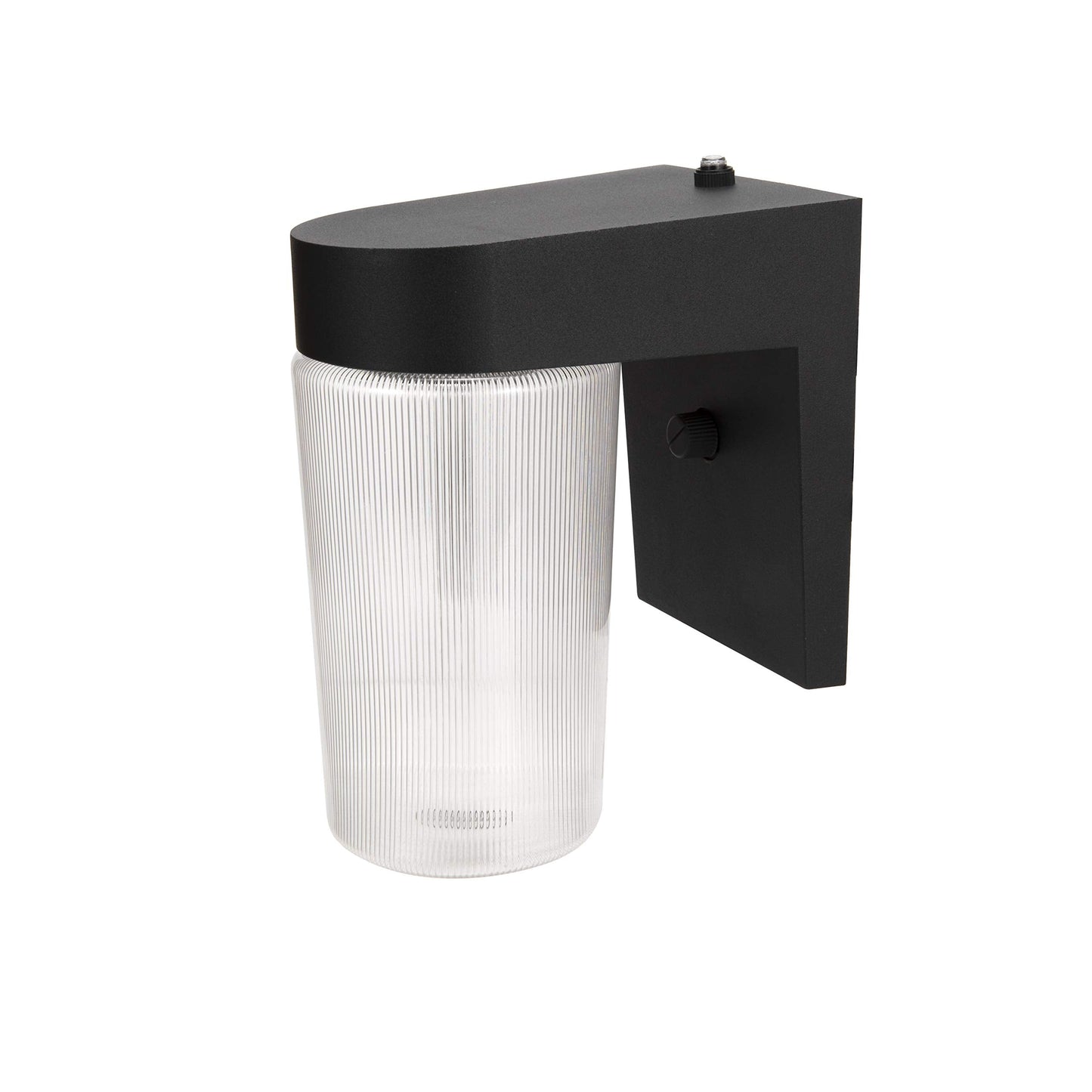 LIT-PaTH Dusk to Dawn Outdoor Wall Lantern, LED Jelly Jar Light, 11W 800 Lumens, 5000K Daylight White, Aluminum Housing Plus Clear Shade, Matte Black Finish, 1-Pack