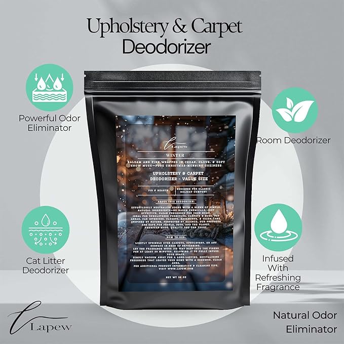 Winter Carpet Freshener Powder Value Size 36 oz | Powerful Odor Eliminator for Home | Upholstery Deodorizer | Carpet Deodorizer | Cat Litter Box