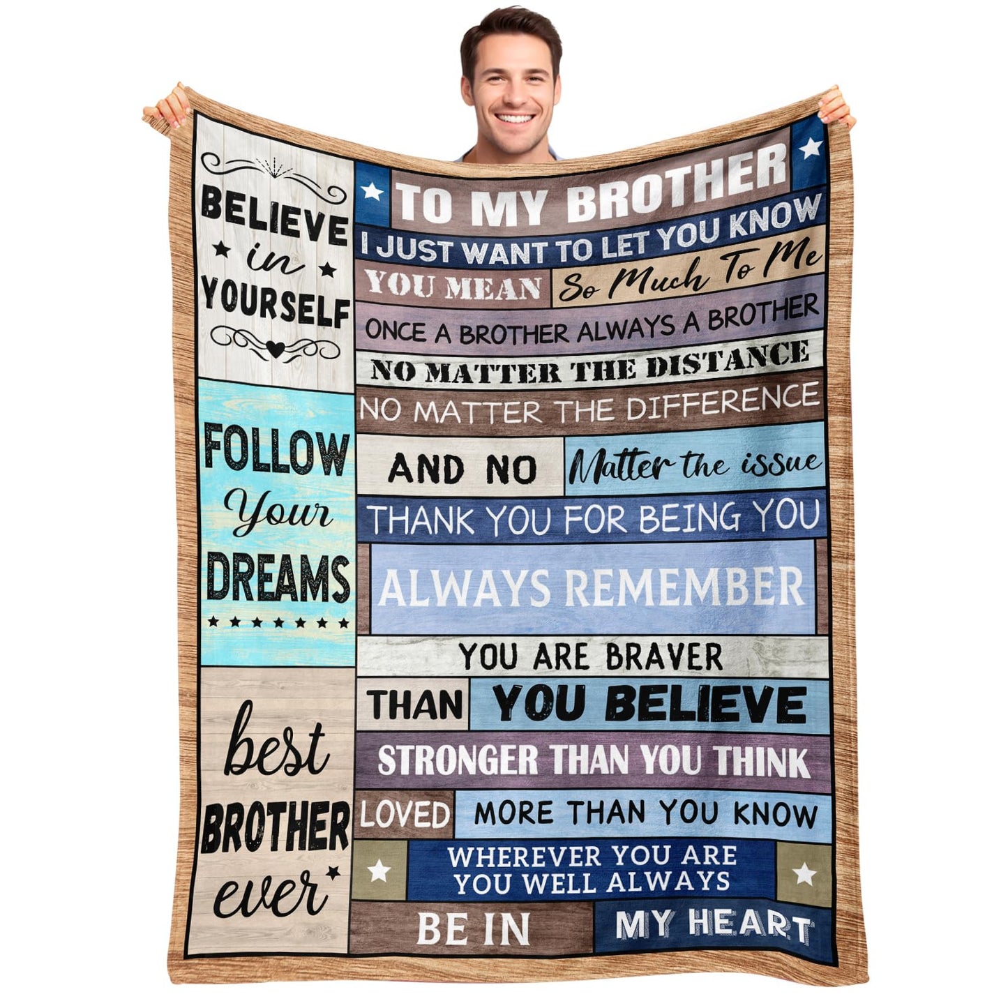 NIVAY Brother Gifts from Sister Brothers - Big Brother Birthday Gifts - Fathers Day Christmas Graduation Birthday Presents for Brothers Adult from Sister Blanket 50"X60"
