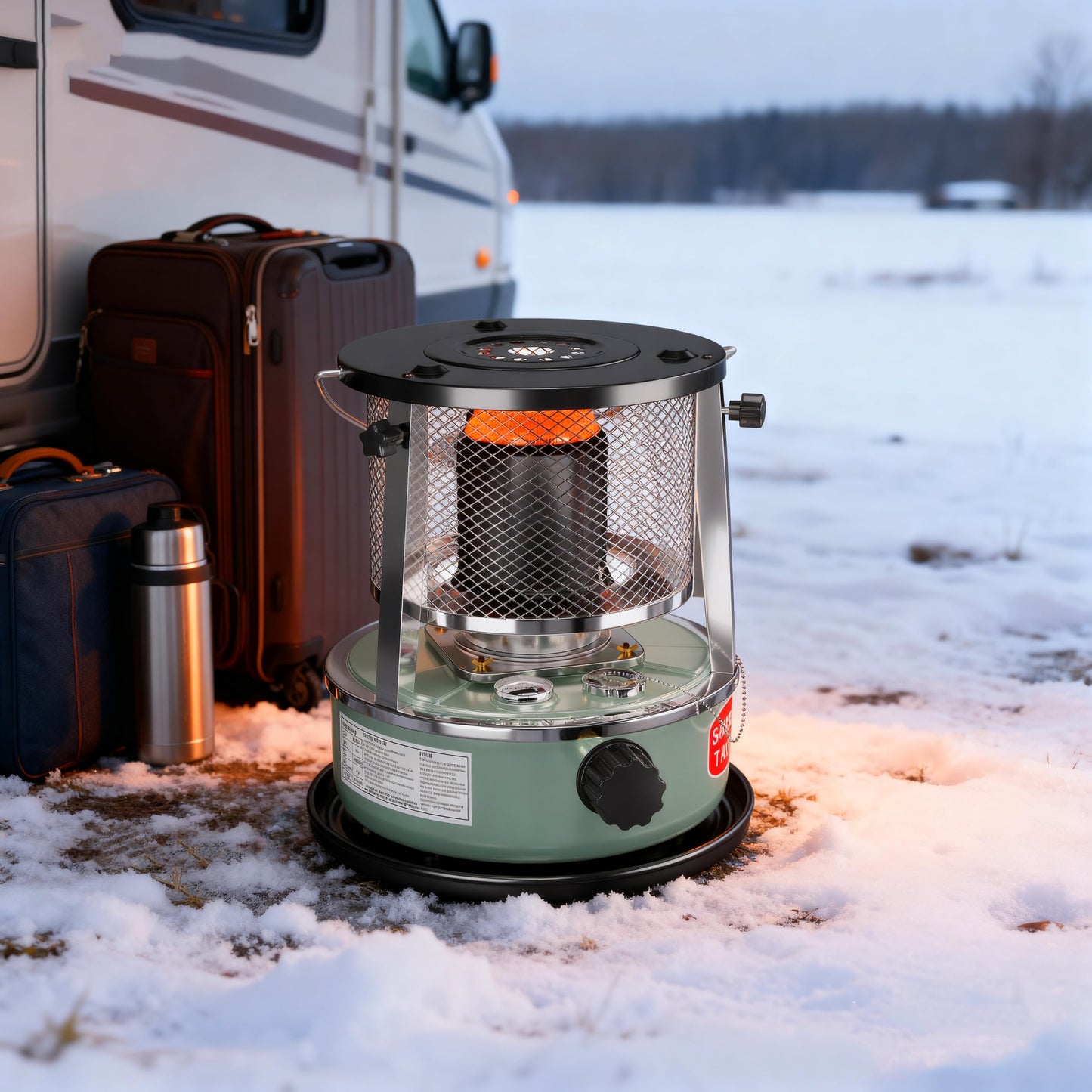 Kerosene Heater, Kerosene Heaters for Indoor Use, Portable Non Electric Stove for Camping, Outdoor, Home, Cooking, Garage, Emergency Oil Heater (4.5L, Blue)
