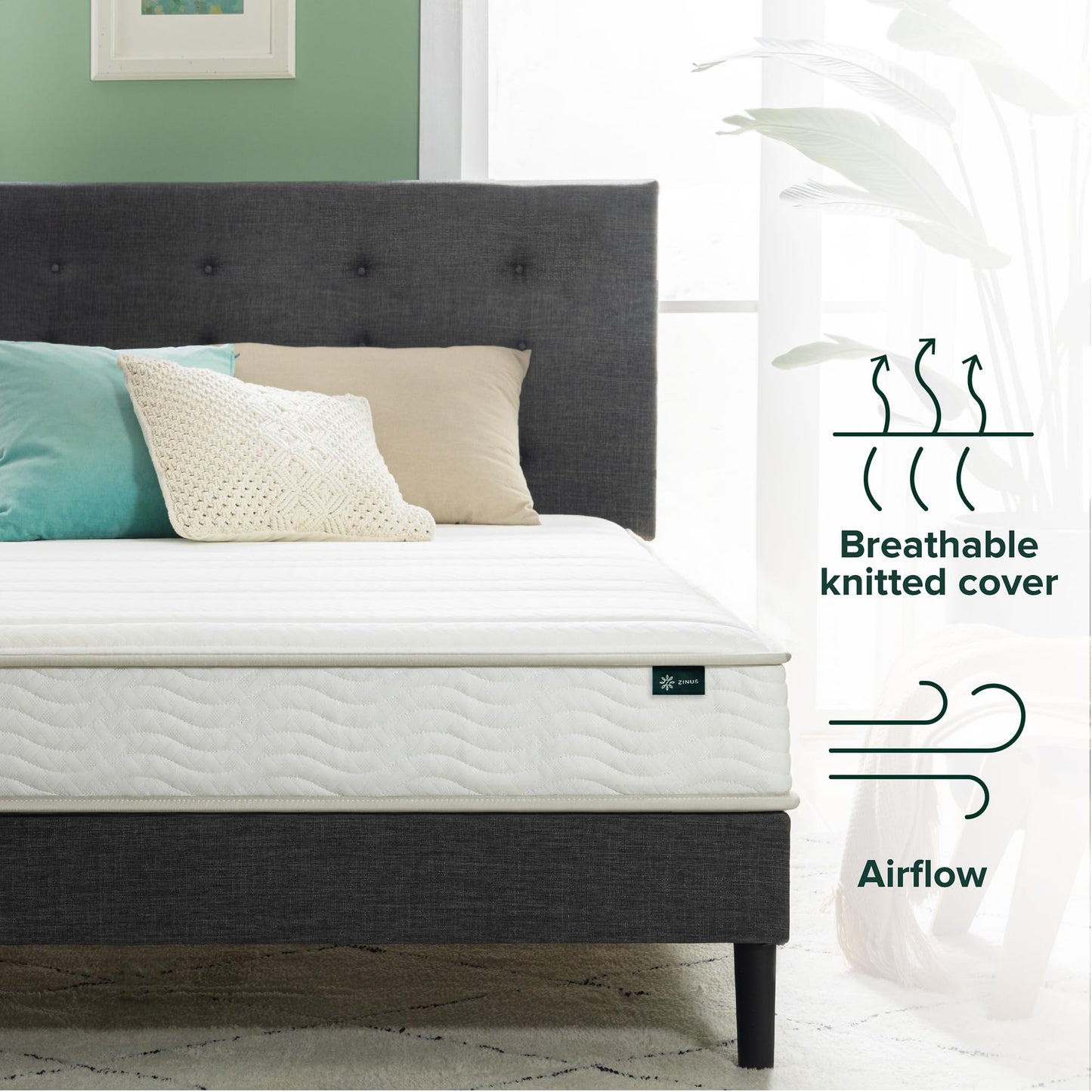 ZINUS 6 Inch Foam and Spring Hybrid Mattress [New Version], Twin, Medium Firmness, Durable Support, Certified Safe Foams & Fabric, Mattress in A Box