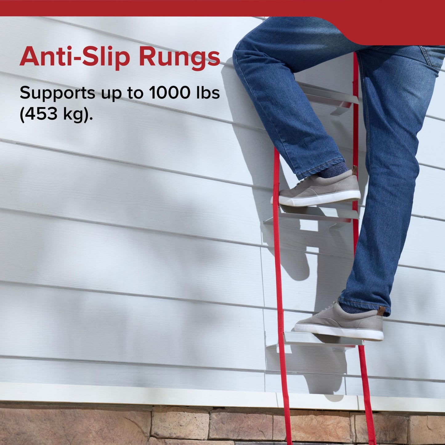 Kidde Fire Escape Ladder, 3-Story Rope Ladder, Extends to 25-Feet, Anti-Slip Rungs