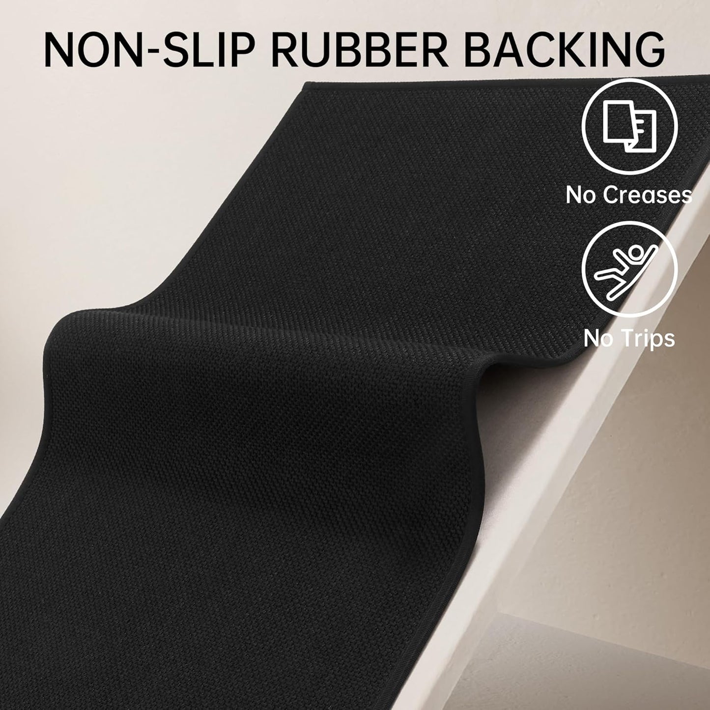 Mecko Bath Mat, Ultra Absorbent Quick Dry Bathroom Floor Mats-Upgraded Thin Cozy Cloth Bathroom Mat(Black,20"x32")