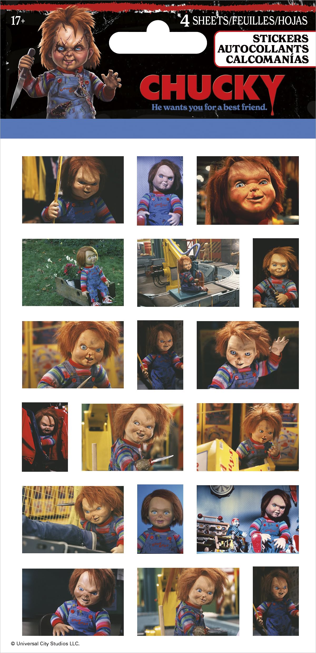 Childs Play - Chucky Standard Stickers - 4 Sheet