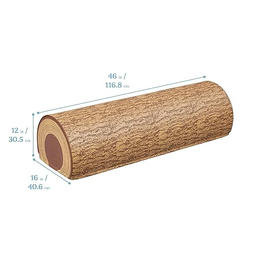 ECR4Kids SoftZone Tree Log Full Bench, 12in, Flexible Seating, Chocolate