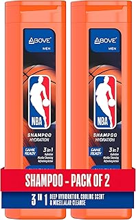 Above NBA 3-in-1 Shampoo for Men | GAME READY | Deep Hydration & Micellar Cleanse for Hair & Body | Fresh-Court Cooling Sc...