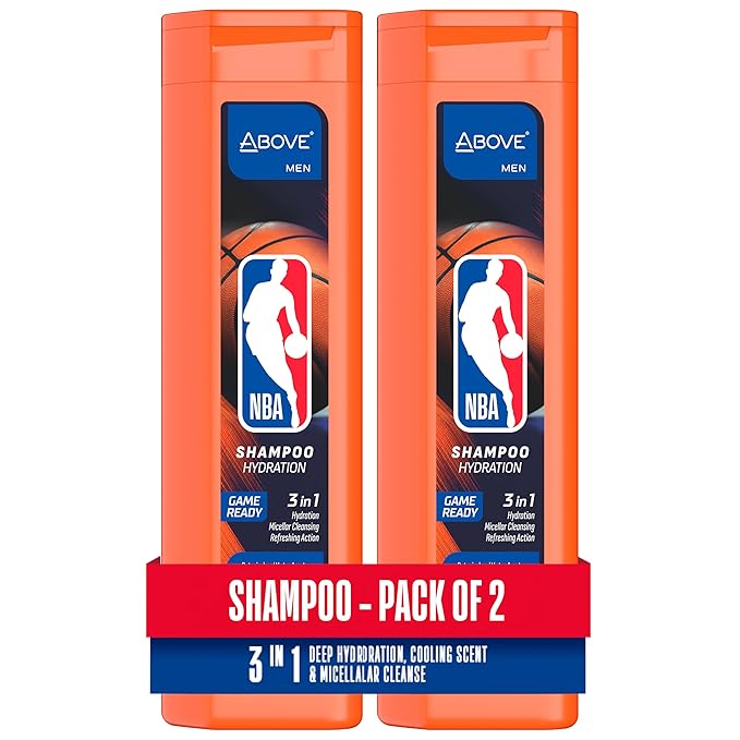 Above NBA 3-in-1 Shampoo for Men | GAME READY | Deep Hydration & Micellar Cleanse for Hair & Body | Fresh-Court Cooling Sc...