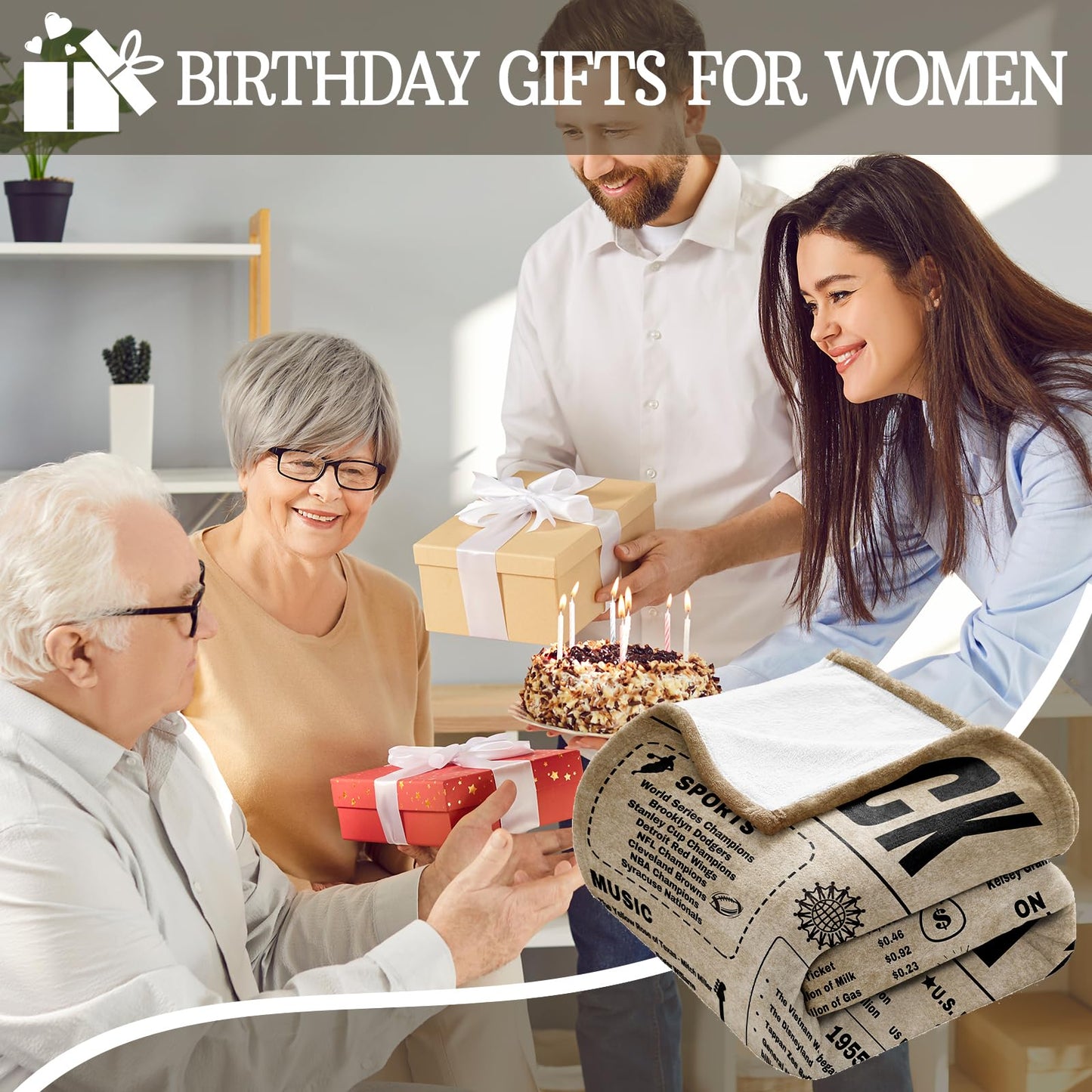 70th Birthday Decorations,70th Birthday Gifts for Women Men Ladies,Birthday Gifts for a 70 Year Old,70th Men Birthday Gift Ideas,1955 Birthday Gifts for Women,Throw Blanket 60"x50"