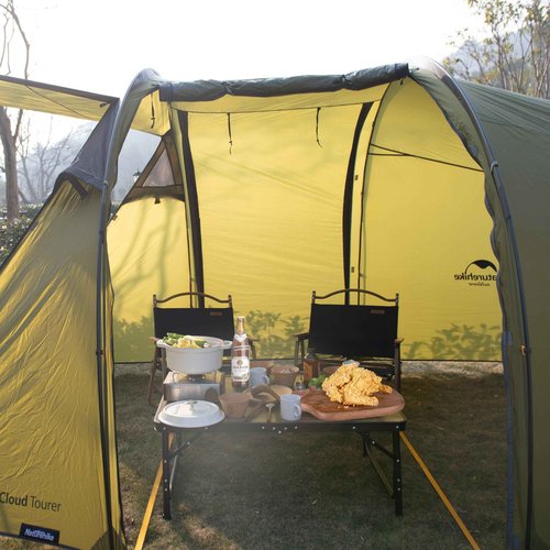 Naturehike Folding Camping Table, Portable Tables with Adjustable Legs, 35.4×23.6×14.6 Inch Foldable Camp Pinic Tables with Carry Bag for Outdoor Camping, BBQ, Travel - Large Retro