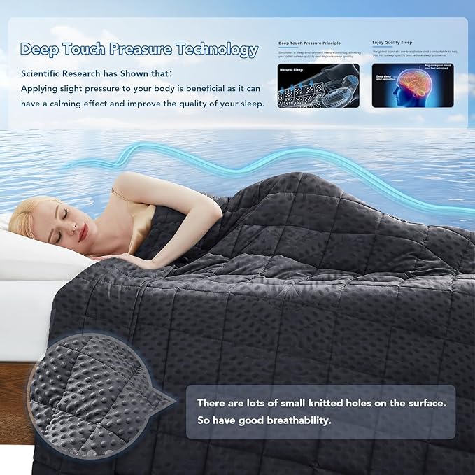 Topcee Weighted Blanket for Adults (12lbs 48"x72"), Minky Dots Heavy Blanket for 110-130lbs Sleeping, Soft, Cozy and Cooling Weighted Throw Blankets, Machine Washable, Grey