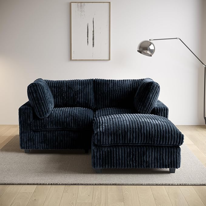WJShome Cloud Modular Sectional Sofa,78" Plush Sofas for Living Room,L Shaped Sofa Couch with Storage Ottoman,3 Seater Comfy Couch Deep Seat Couches,Covers Washable&Replaceable (Black)