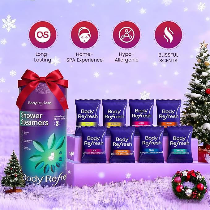 Shower Steamers Aromatherapy - Birthday Gifts for Women, 8 Pack Shower Bombs, Self Care Home Spa Relaxation Gifts, Christmas Stocking Stuffers for Adults, Women, Teens, Mom, Wife