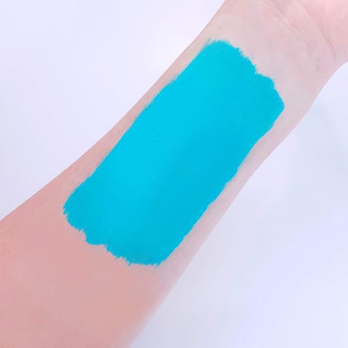 Pro Face & Body Paint Cake Pots by Moon Creations - Turquoise - Professional Water Based Face Paint Makeup for Adults, Kids - 1.26oz