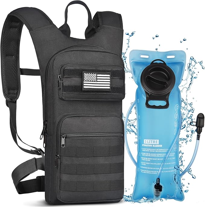 NOOLA Hydration Backpack with 3L TPU Water Bladder, Tactical Molle Water Backpack for Men Women, Hydration Pack for Hikin...
