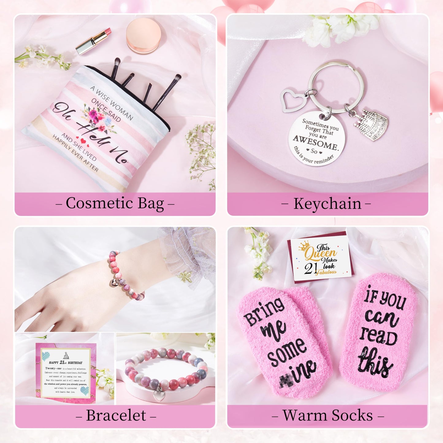 ShinnyWis 21st Birthday Gifts for Her Women,Happy 21st Birthday Basket Gifts Box for Her Daughter Sister Girlfriend,Tumblers Gifts Set for 21 Year Old Women,Funny 21 Birthday Gifts Ideas