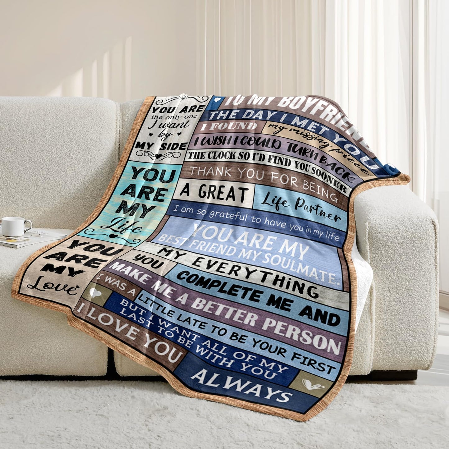NIVAY Boyfriend Birthday Gifts Ideas - Christmas Anniversary Birthday Gifts for Boyfriend from Girlfriend - Valentines Sweetest Day Graduation Presents for Him - I Love You Blanket 50"X60"
