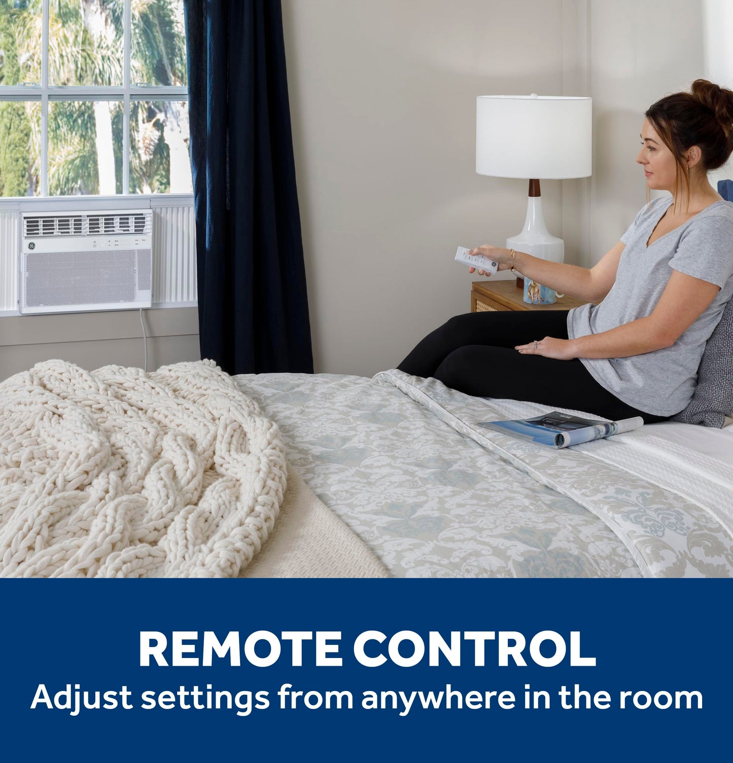 GE Window Air Conditioner 14,000 BTU for Rooms up to 700 sq ft., Wi-Fi Enabled, Energy-Efficient Cooling for Large Rooms, Easy Install Kit, Control Using Remote or Smartphone App, White