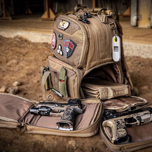 VOTAGOO Tactical Range Backpack, Gun Bag for Handguns and Ammo, 3 Pistol Carrying Cases for Hunting Shooting