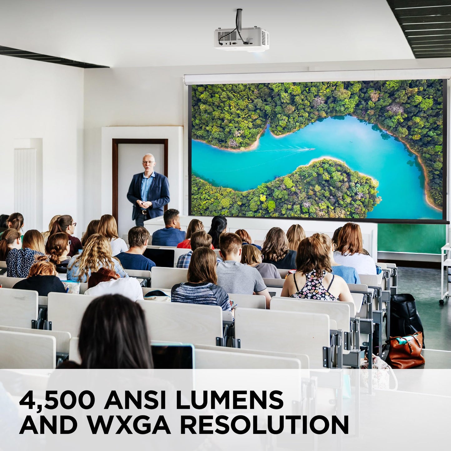 ViewSonic LS630W 4500 Lumens WXGA Laser Projector, Maintenance-Free for Smooth Office Productivity, 1.3x Optical Zoom, H/V Keystone, and 360-Degree Projection for Easy Setup, USB, and HDMI Inputs