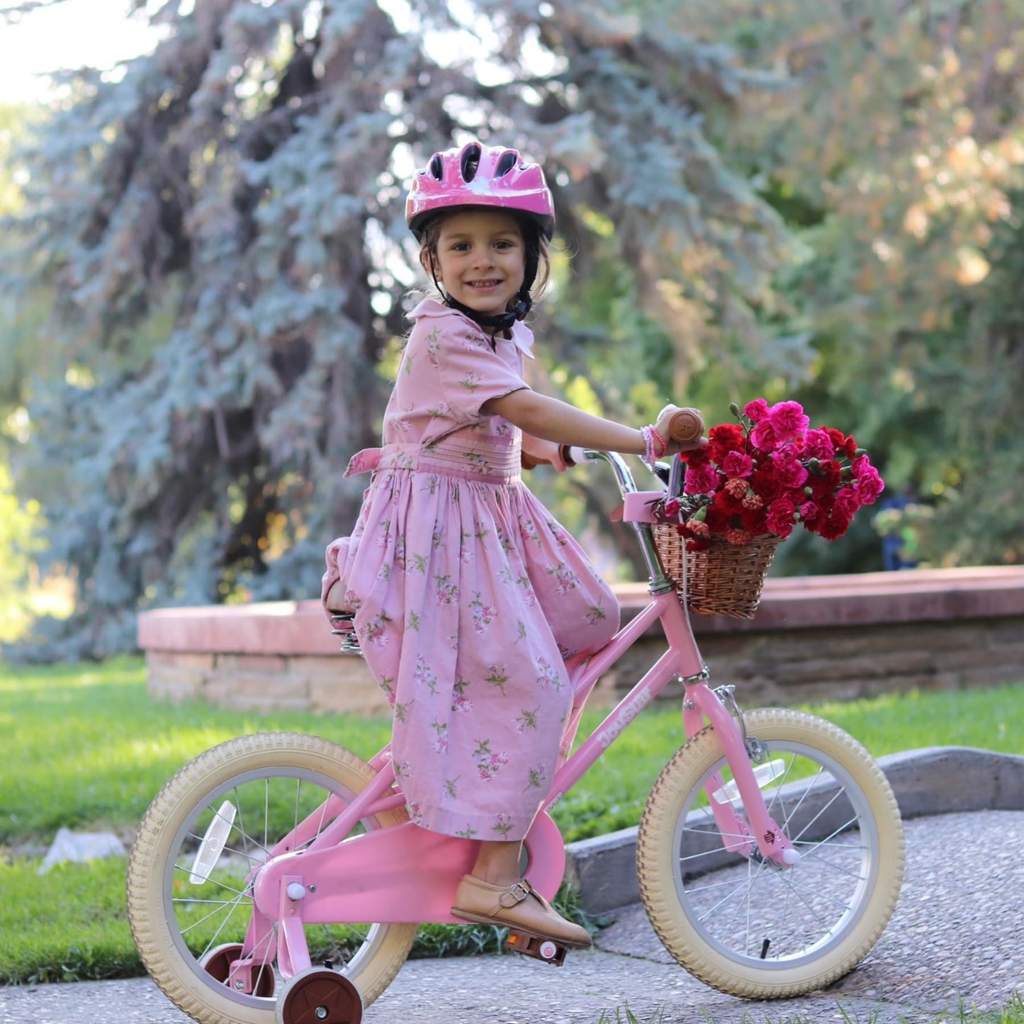 JOYSTAR 12 inch Kids Bike for Toddlers 3-4 Years(33"-41") Girls, Girls Bike with Training Wheels & Basket, Kids' Bicycle Pink