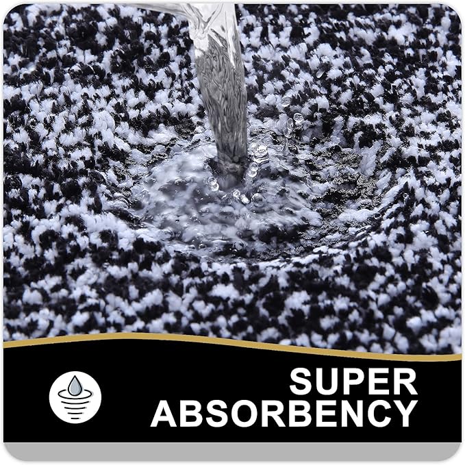 OLANLY Bathroom Rugs 24x16, Extra Soft and Absorbent Microfiber Bath Mat, Non-Slip, Machine Washable, Quick Dry Shaggy Bath Carpet, Suitable for Bathroom Floor, Tub, Shower (Small, Black)