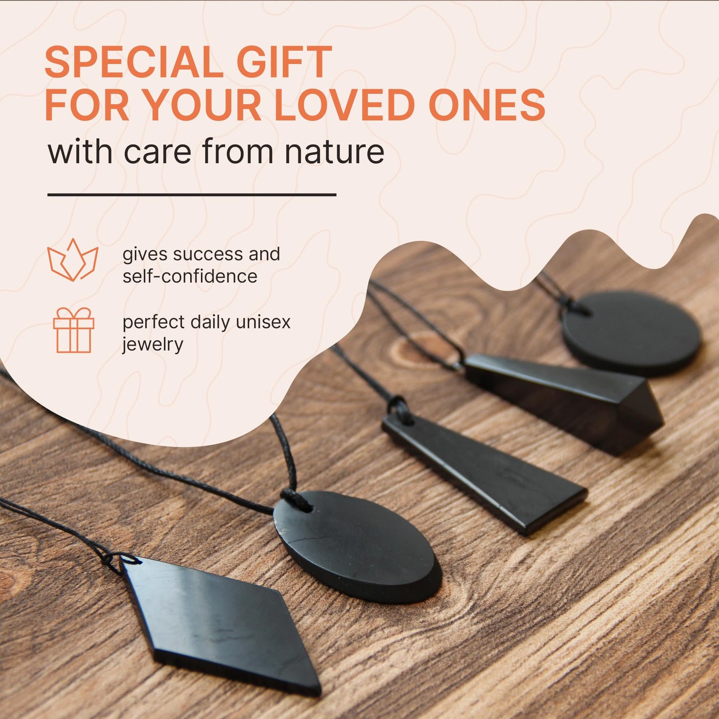 Karelian Heritage Shungite Necklace Full Protection Gift Set | 5 Authentic Shungite Pendants | Stone Jewelry Healing Necklace fo