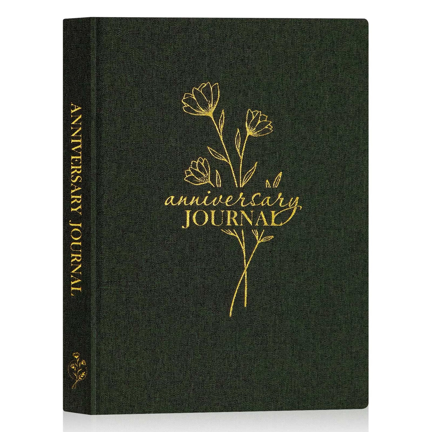Lanpn Wedding Anniversary Journal Notebook - Linen First Year to 70th Anniversary Scrapbook Memory Book for Couples - Newlywed Marriage Journal Wedding Anniversary Book Gifts (Green, 190 Pages)