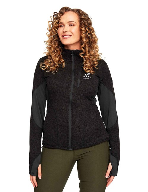 RevolutionRace Women's Fusion Fleece, Fleece Jacket Perfect for Hiking and other Outdoor Adventures, Jet Black, S