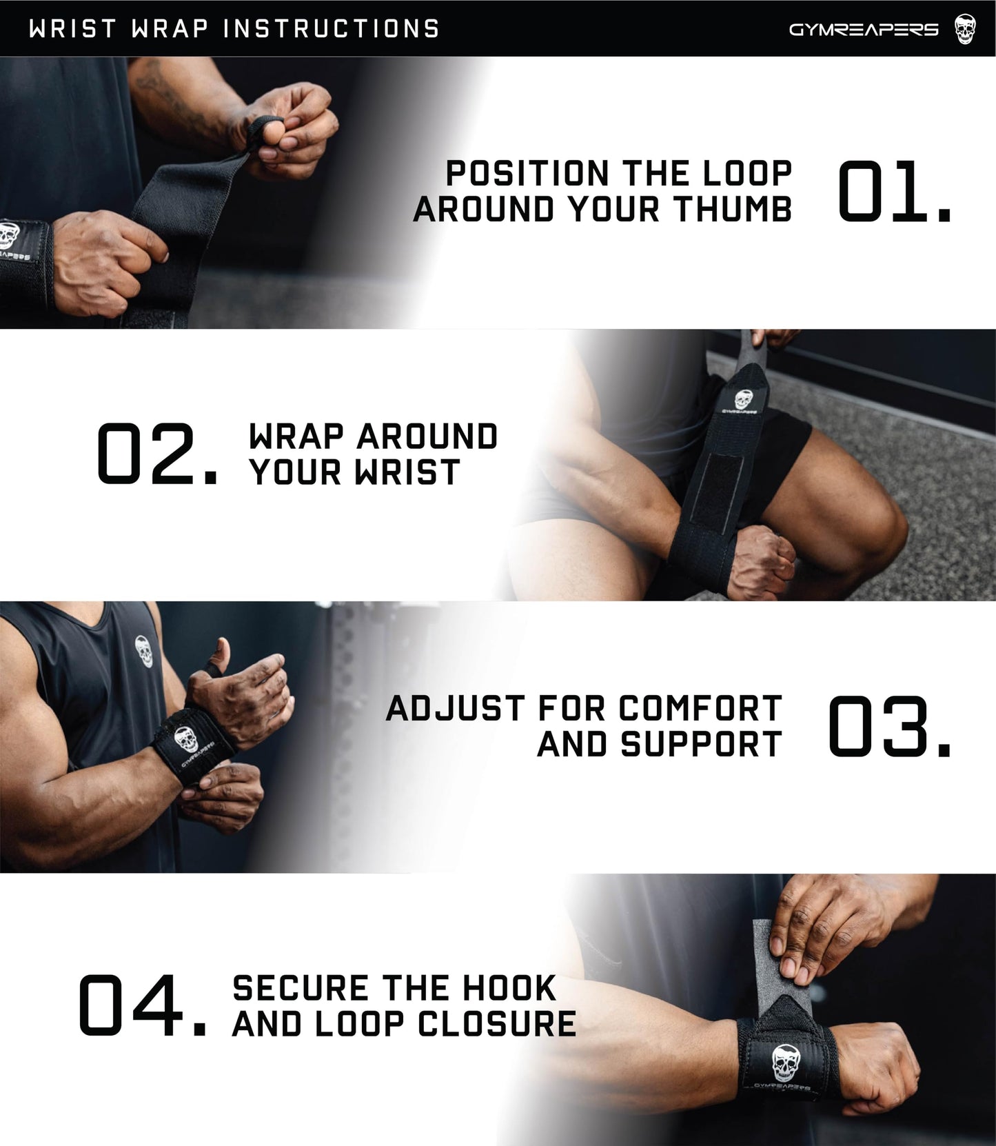 Gymreapers Weightlifting Wrist Wraps (IPF Approved) 18" Professional Quality Wrist Support with Heavy Duty Thumb Loop - Best Wrap for Powerlifting Competition, Strength Training, Bodybuilding (Blue, 18")