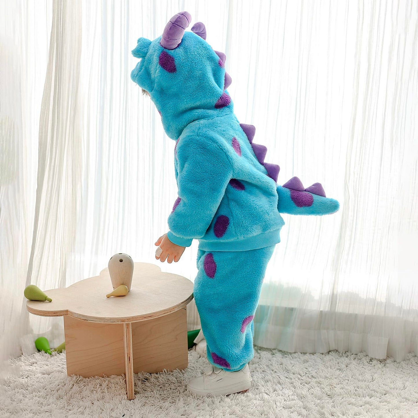 Thorn Tree Toddler Baby Boys Halloween Clothes Set Animal Costumes Outfits 2Pcs Velvet Pants Set (Blue,2-3 Years)
