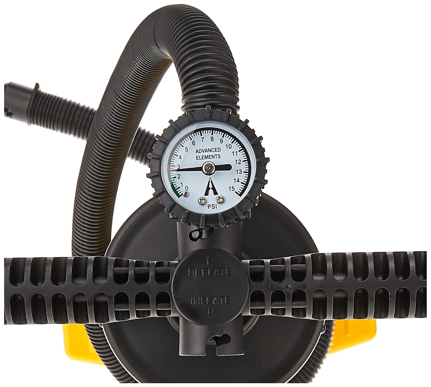 Advanced Elements Lagoon 1 Person Inflatable Kayak & Double Action Pump with Pressure Guage, Yellow, One Size